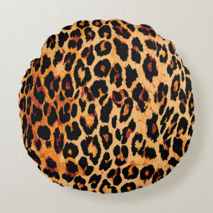 Coussins Ronds Motif de peau animale sans soudure.