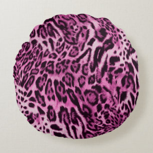 Coussins Ronds motif de peau de léopard abstrait