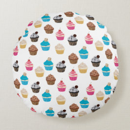 Coussins Ronds Motif de petits gâteaux colorés