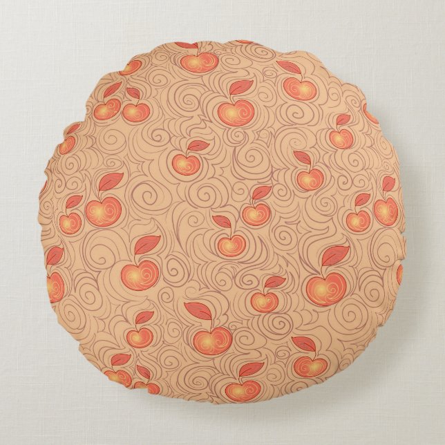 Coussins Ronds Motif de pommes (Devant)