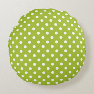 Coussins Ronds Motif de printemps avec pois blancs
