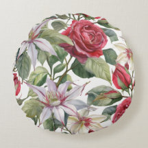 Motif de roses et de clématites, 40x40 cm
