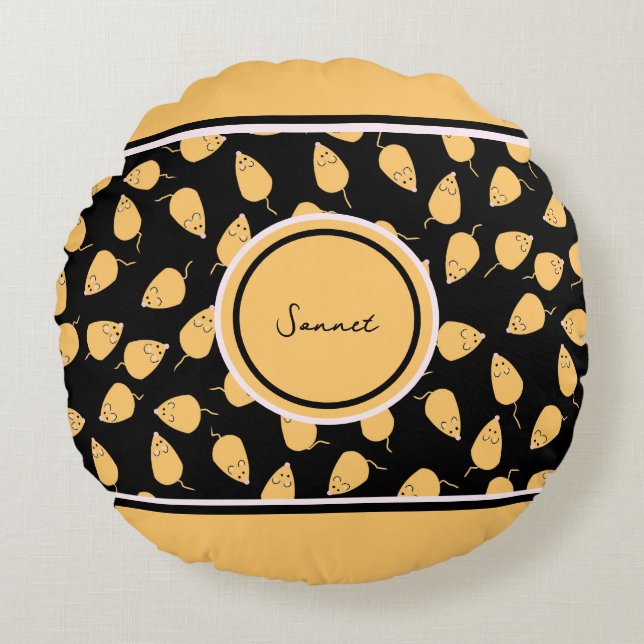 Coussins Ronds Motif de souris (Devant)