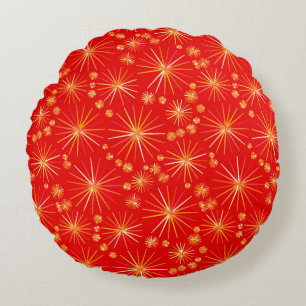 Coussins Ronds Motif de Spoutnik de la moitié du siècle,