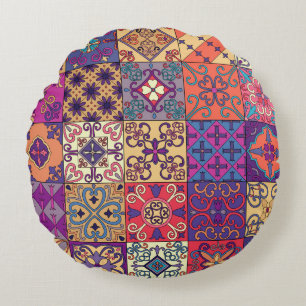 Coussins Ronds Motif de style Talavera