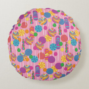 Coussins Ronds Motif de sucrerie de lucettes