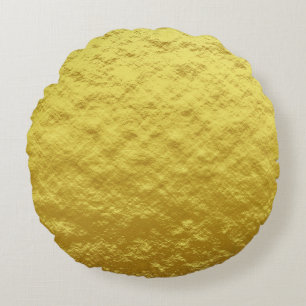Coussins Ronds Motif de Texture d'or (Luminosité d'or luxueuse)