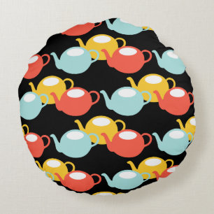 Coussins Ronds Motif de théières modernes