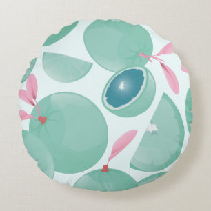 Coussins Ronds Motif de tranches de citrus frais