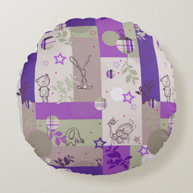 Coussins Ronds Motif d'édredon de bébé (Devant)