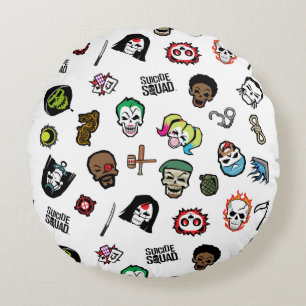 Coussins Ronds Motif d'Emoji de peloton de suicide du peloton  
