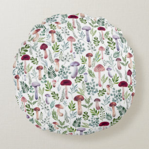 Coussins Ronds Motif des champignons d'aquarelle douillette  