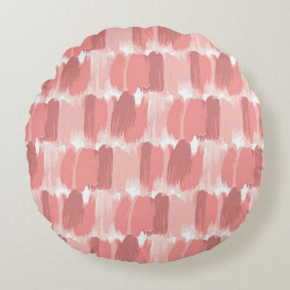 Coussins Ronds Motif d'huile de pinceau rose