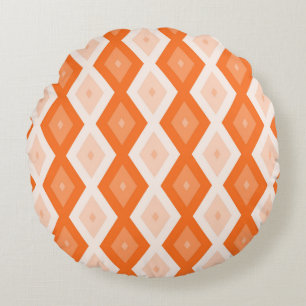 Coussins Ronds Motif diamant orange