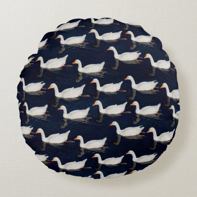 Coussins Ronds Motif d'oies (Devant)