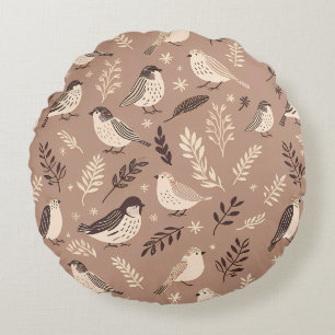 Coussins Ronds Motif d'oiseaux lunaires