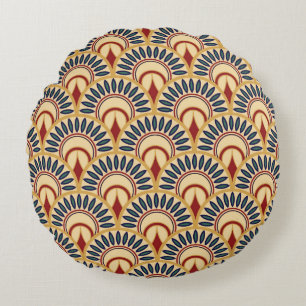 Coussins Ronds Motif égyptien Motif à échelle de poisson sans cou