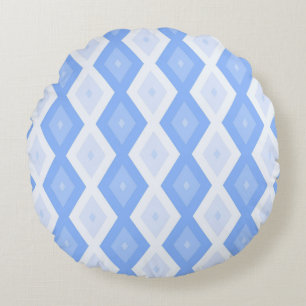 Coussins Ronds Motif en diamant bleu pâle