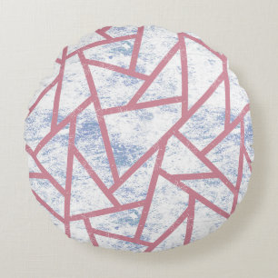 Coussins Ronds Motif en mosaïque rose et bleu