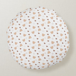 Coussins Ronds Motif en peluche avec coeur