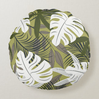 Coussins Ronds Motif Feuille tropical dynamique