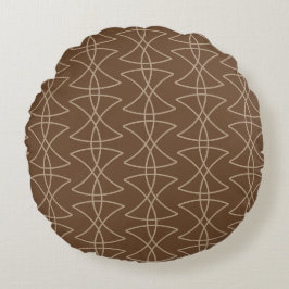 Coussins Ronds Motif Fleur de Vie sur Marron