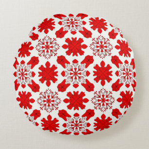Coussins Ronds Motif Flocon de Neige de Noël pour Cadeau d'Hiver