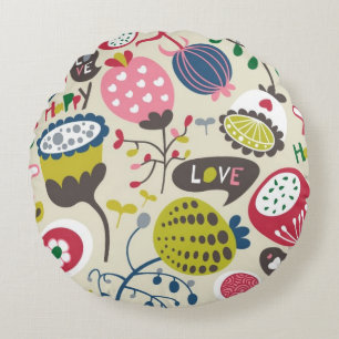Coussins Ronds Motif floral 12