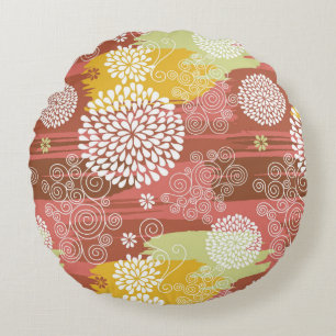 Coussins Ronds Motif floral 2