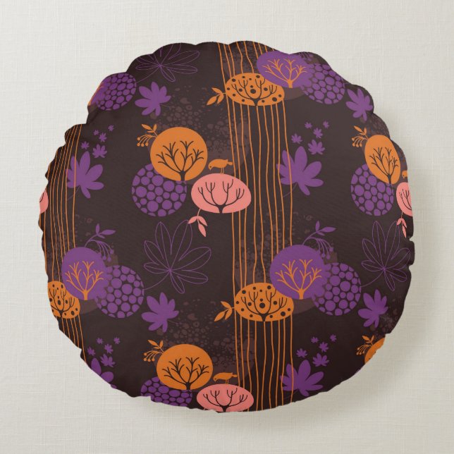 Coussins Ronds Motif floral 2 3 (Devant)