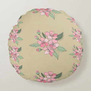 Coussins Ronds Motif Floral Elegance