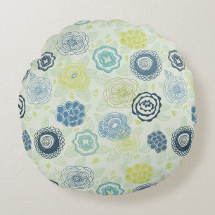 Coussins Ronds Motif floral élégant avec les fleurs mignonnes