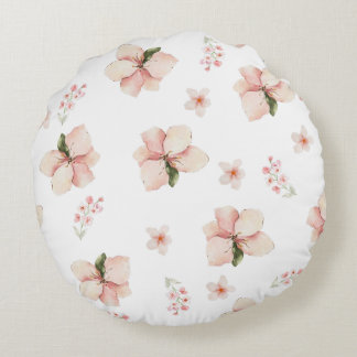 Coussins Ronds Motif floral sans couture à l'aquarelle douce