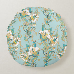 Coussins Ronds Motif floral sans parfum avec fleurs de coton blan
