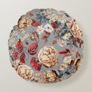 Coussins Ronds Motif floral, style Art nouveau.