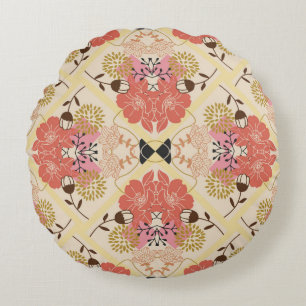 Coussins Ronds Motif fluide floral