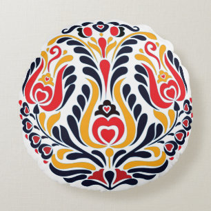 Coussins Ronds Motif folklorique circulaire