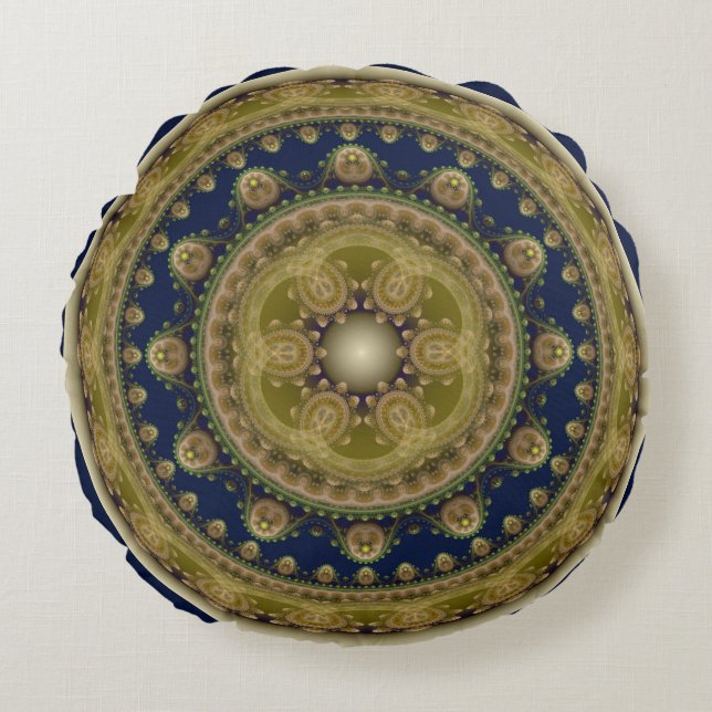 Coussins Ronds Motif fractal Fairy oriental rond (Devant)