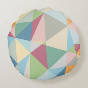 Coussins Ronds Motif géométrique coloré en pastel moderne