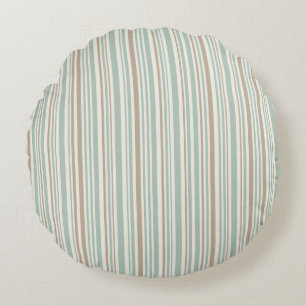 Coussins Ronds Motif géométrique de lignes brunes et vertes