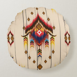 Coussins Ronds Motif géométrique ethnique Abstrait, géométrique I