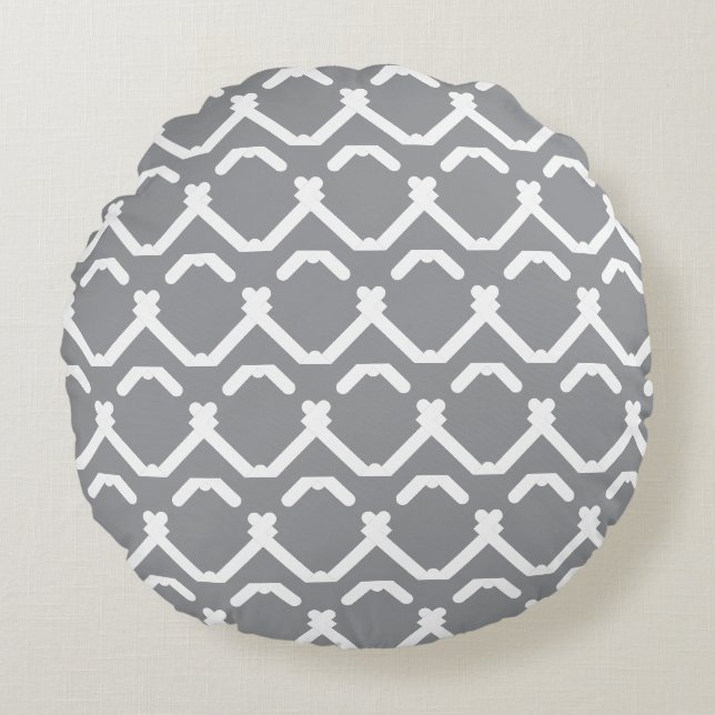 Coussins Ronds Motif géométrique horizontal Zigzag (Devant)