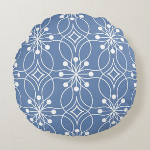 Coussins Ronds Motif géométrique sans couture avec lignes ondul