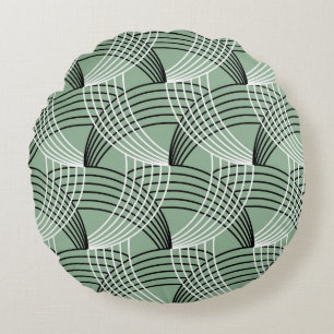Coussins Ronds Motif géométrique sans couture avec lignes ondulée