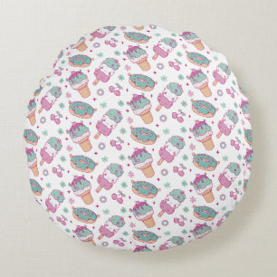 Coussins Ronds Motif Glace & Donuts Sucrés