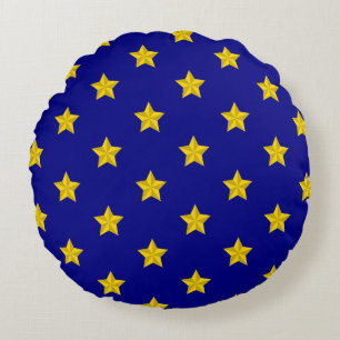 Coussins Ronds Motif Gold Stars, Bleu Marine, Exclusive