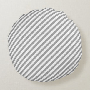 Coussins Ronds Motif Gris Doux Et Blanc