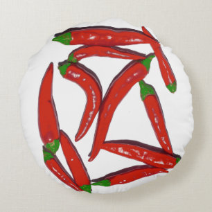 Coussins Ronds Motif Hot Red Chili Peppers
