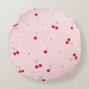 Coussins Ronds Motif joli de cerise Rose esthétique Seamless
