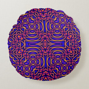Coussins Ronds Motif Kaleidoscope Classé Rétro